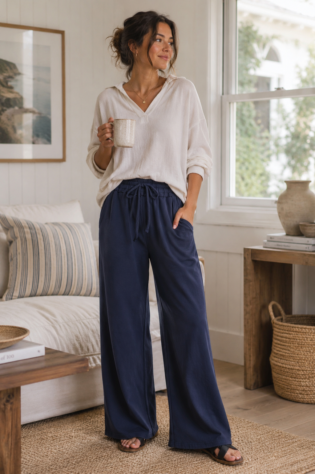 Zenana French Terry Wide Leg Sweatpants