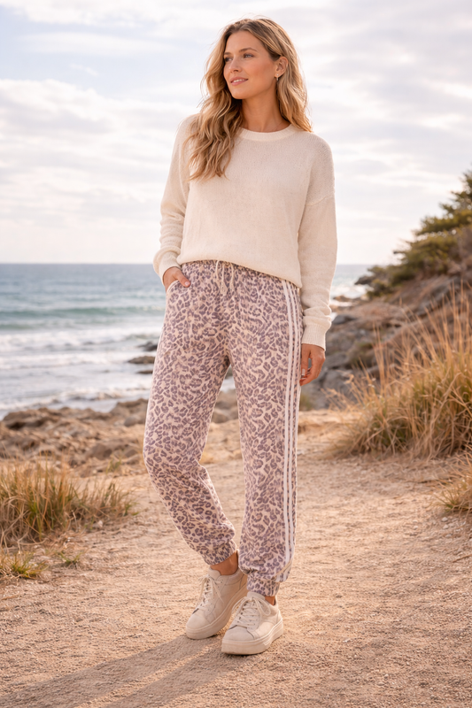 BiBi Side Lines Leopard Track Pants