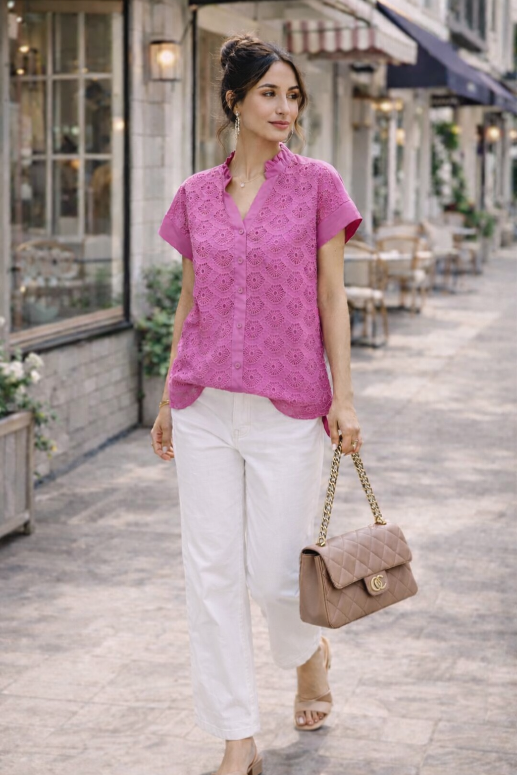 Peony Lace Everyday Blouse | Umgee