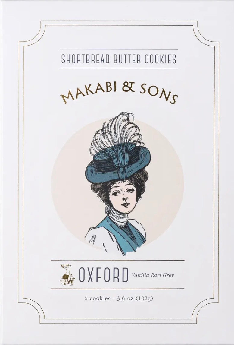 Oxford Vanilla Earl Grey Shortbread Cookies – 6 Cookies Per Box