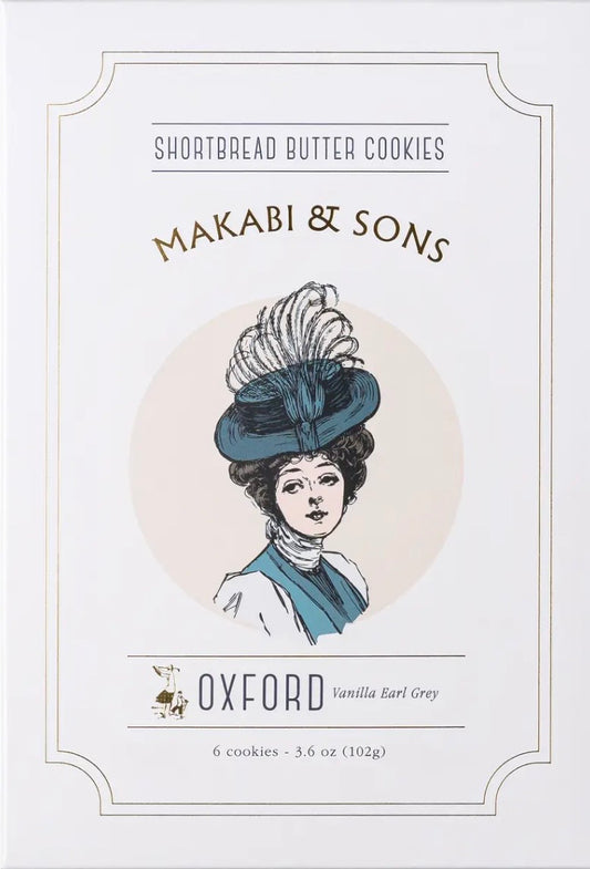 Oxford Vanilla Earl Grey Shortbread Cookies – 6 Cookies Per Box