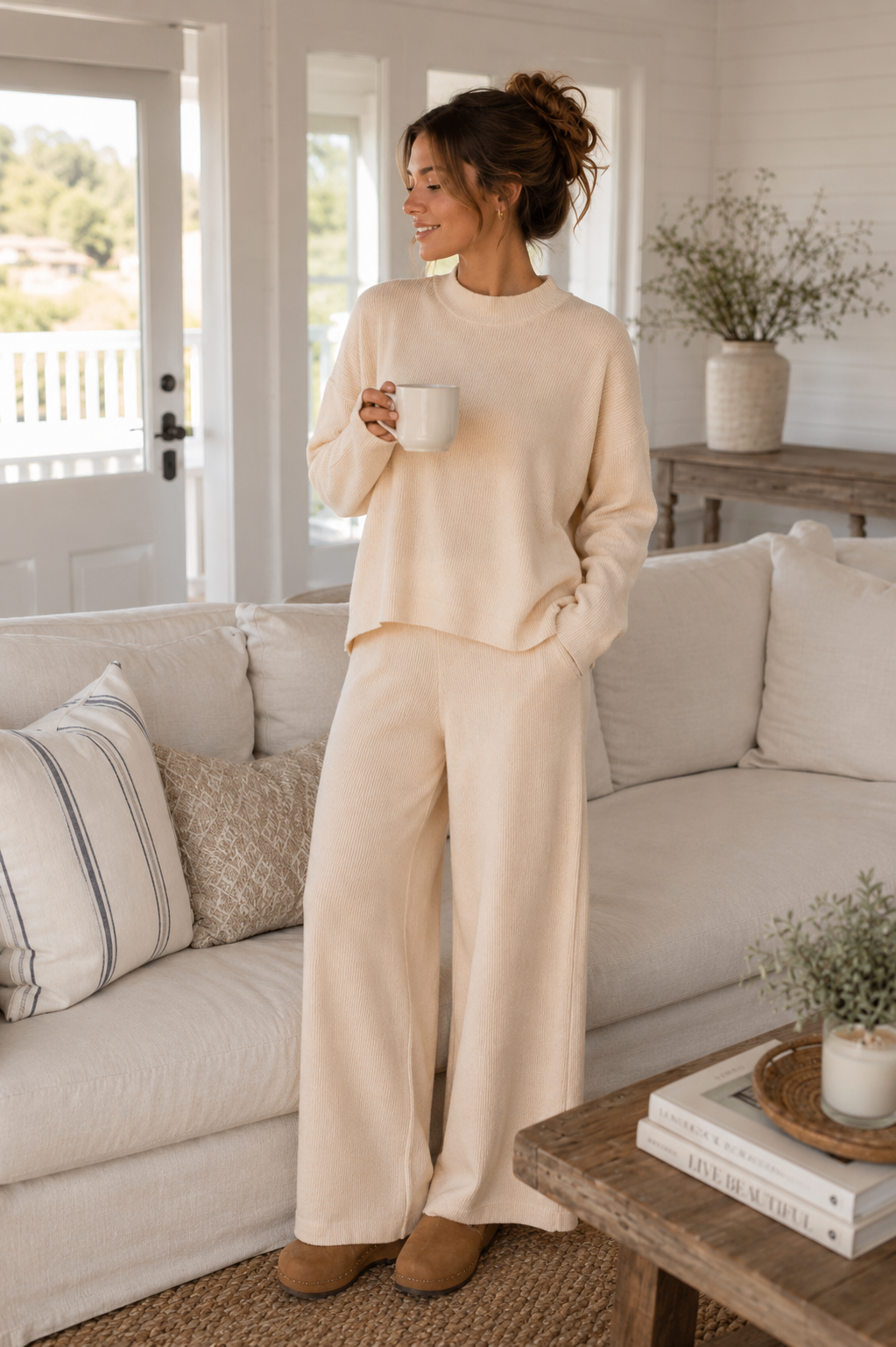 Viscose Sweater Top & Pants Set