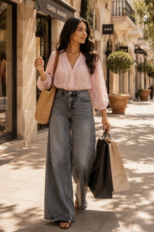 Mid Rise Palazzo Split Back Yoke