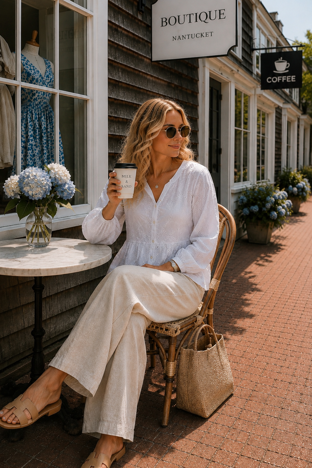 Eyelet Embroidery Peplum Button Front Cotton Shirt