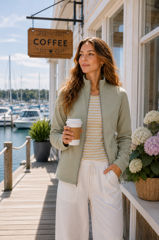 Soft Fleece Full Zip Jacket With Pockets