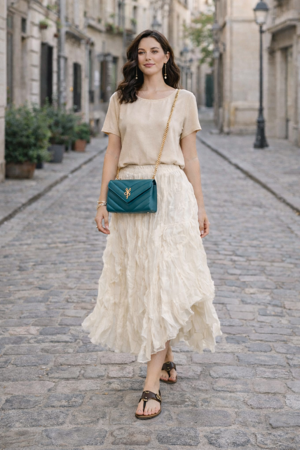 ADORA Elastic Waist Cloud Fluffy Maxi Skirt