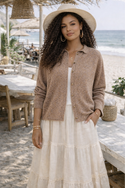 Collared Button Down Cardigan Sweater