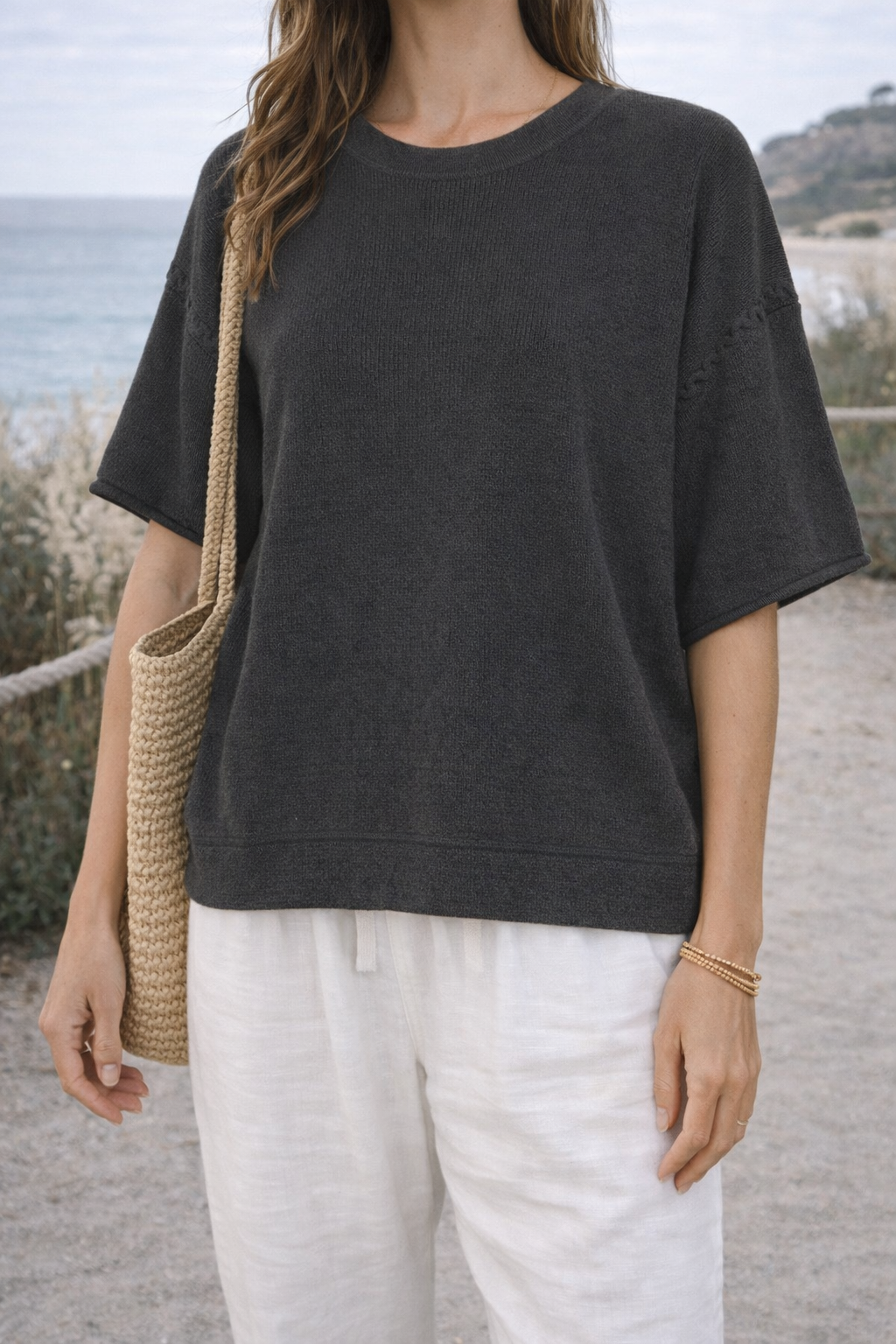 Viscose Round-neck Short Sleeve Sweater