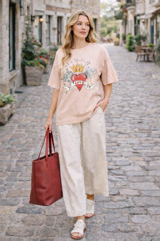 SAGE+FIG Love-Inpired Graphic Oversized T-Shirt