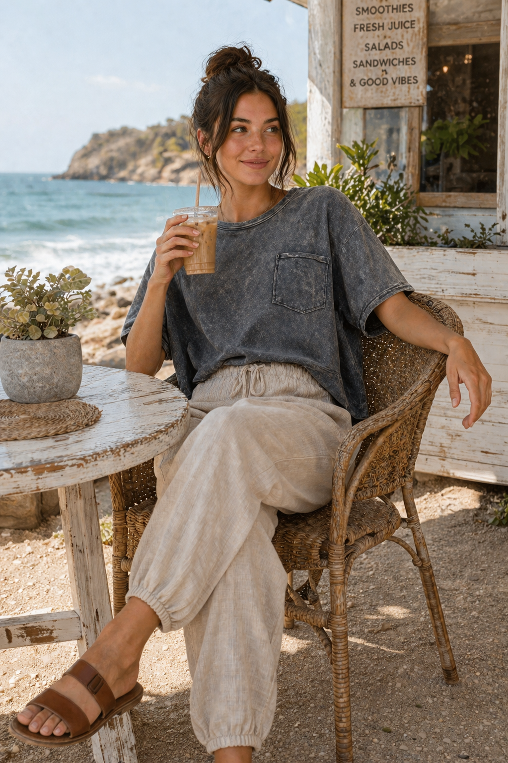 Acid Washed Round Neck Short Sleeve Oversized T-Shirt | Zenana