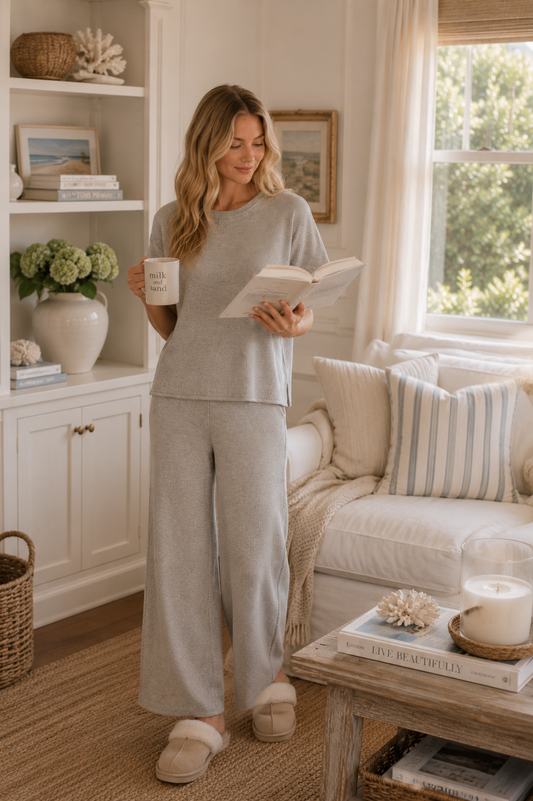 Viscose Round Neck Top & Pants Set