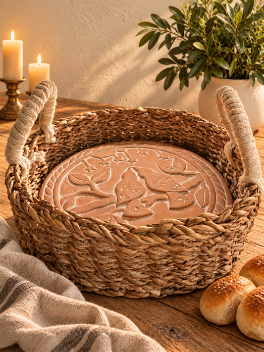 Lovebirds Round Bread Warmer & Basket