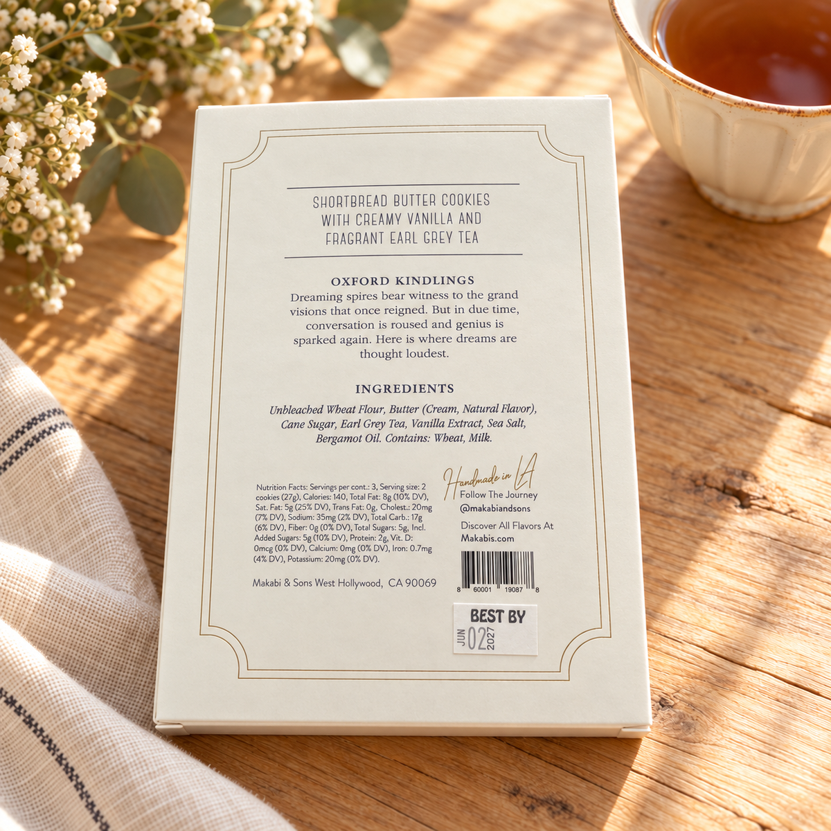 Makabi & Sons Oxford Shortbread Cookies – Vanilla Earl Grey